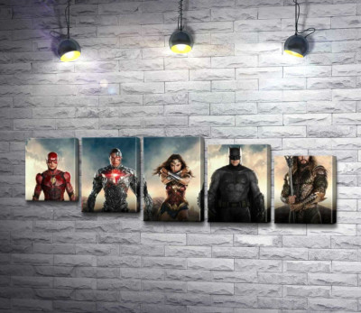 Модульна картина "Супергерої з фільму "Ліга Справедливості" (Justice League)"