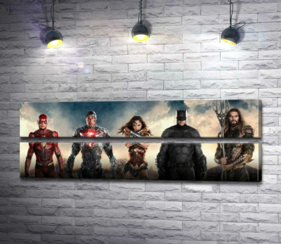 Модульная картина "Супергерои из фильма "Лига Справедливости" (Justice League)"