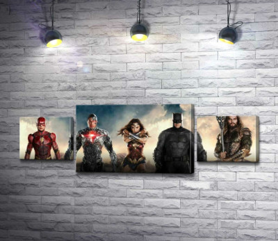 Модульная картина "Супергерои из фильма "Лига Справедливости" (Justice League)"