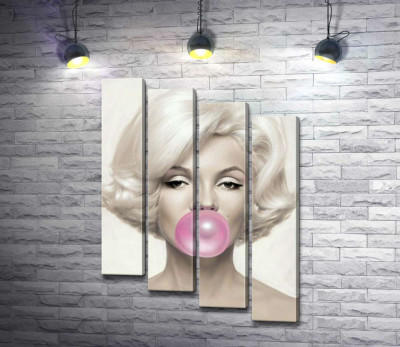 Мерілін Монро (Marilyn Monroe) надуває рожеву жуйку