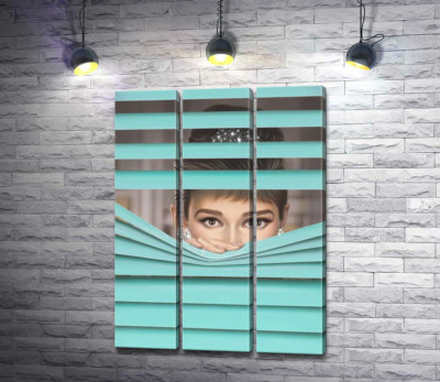 Модульна картина "Одрі Гепберн (Audrey Hepburn) в ролі героїні фільму "Сніданок у "Тіффані"" (Breakfast at Tiffany's) "