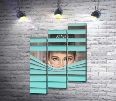 Модульна картина "Одрі Гепберн (Audrey Hepburn) в ролі героїні фільму "Сніданок у "Тіффані"" (Breakfast at Tiffany's) "
