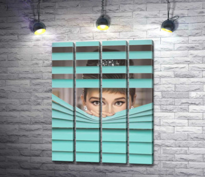 Модульная картина "Одри Хепбёрн (Audrey Hepburn) в роли героини фильма "Завтрак у Тиффани" (Breakfast at Tiffany's)"