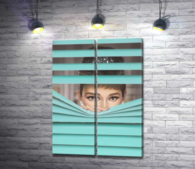 Модульная картина "Одри Хепбёрн (Audrey Hepburn) в роли героини фильма "Завтрак у Тиффани" (Breakfast at Tiffany's)"