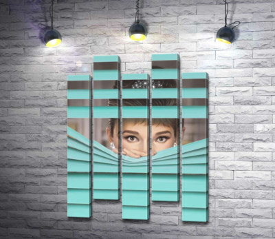 Модульная картина "Одри Хепбёрн (Audrey Hepburn) в роли героини фильма "Завтрак у Тиффани" (Breakfast at Tiffany's)"