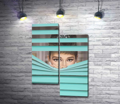 Модульная картина "Одри Хепбёрн (Audrey Hepburn) в роли героини фильма "Завтрак у Тиффани" (Breakfast at Tiffany's)"