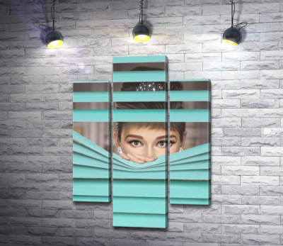 Модульная картина "Одри Хепбёрн (Audrey Hepburn) в роли героини фильма "Завтрак у Тиффани" (Breakfast at Tiffany's)"