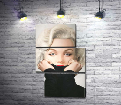 Нежный портрет Мэрилин Монро (Marilyn Monroe) в черном свитере
