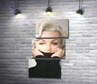 Модульна картина "Ніжний портрет Мерілін Монро (Marilyn Monroe) у чорному светрі"