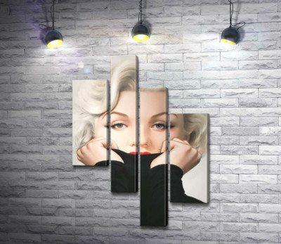 Нежный портрет Мэрилин Монро (Marilyn Monroe) в черном свитере