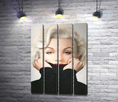 Модульна картина "Ніжний портрет Мерілін Монро (Marilyn Monroe) у чорному светрі"