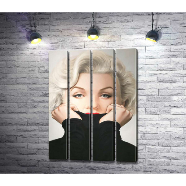 Нежный портрет Мэрилин Монро (Marilyn Monroe) в черном свитере