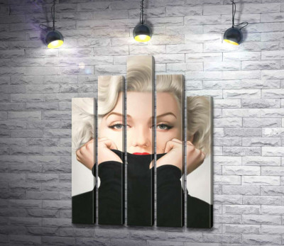 Модульна картина "Ніжний портрет Мерілін Монро (Marilyn Monroe) у чорному светрі"