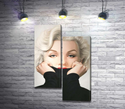 Нежный портрет Мэрилин Монро (Marilyn Monroe) в черном свитере