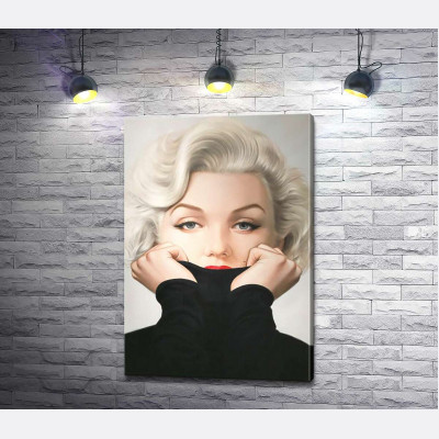 Нежный портрет Мэрилин Монро (Marilyn Monroe) в черном свитере