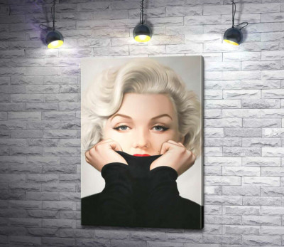 Нежный портрет Мэрилин Монро (Marilyn Monroe) в черном свитере