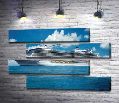 Модульная картина "Круизное судно "Quantum of the Seas" плывет спокойными водами океана"