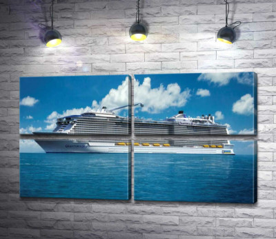 Модульна картина "Круїзне судно "Quantum of the Seas" пливе спокійними водами океану"