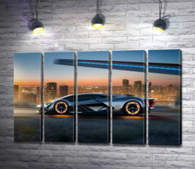 Модульная картина "Инновационная модель электромобиля Ламборгини (Lamborghini Terzo Millennio)"