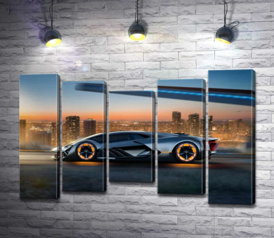 Модульна картина "Інноваційна модель електромобіля Ламборгіні (Lamborghini Terzo Millennio)"