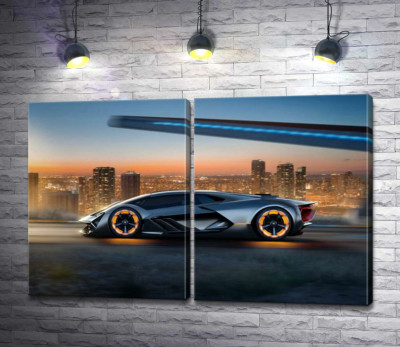 Модульная картина "Инновационная модель электромобиля Ламборгини (Lamborghini Terzo Millennio)"