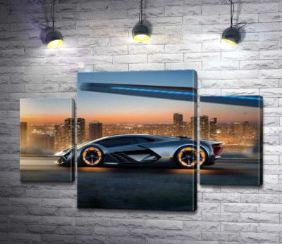Модульна картина "Інноваційна модель електромобіля Ламборгіні (Lamborghini Terzo Millennio)"