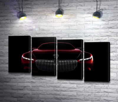 Червоний силует автомобіля Mercedes-Maybach S-Class