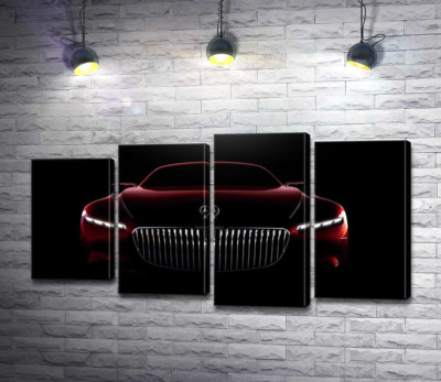 Червоний силует автомобіля Mercedes-Maybach S-Class