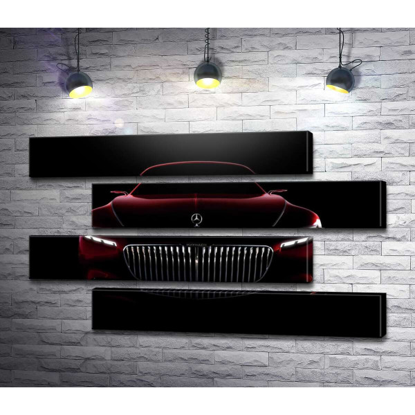 Червоний силует автомобіля Mercedes-Maybach S-Class