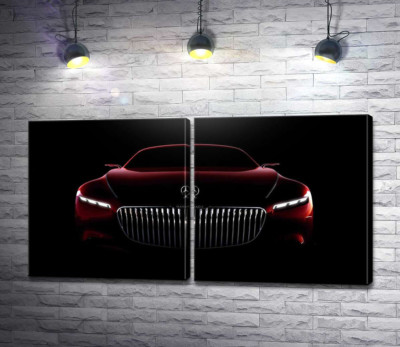 Модульная картина "Красный силуэт автомобиля Mercedes-Maybach S-Class"