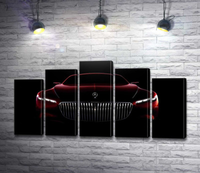 Красный силуэт автомобиля Mercedes-Maybach S-Class
