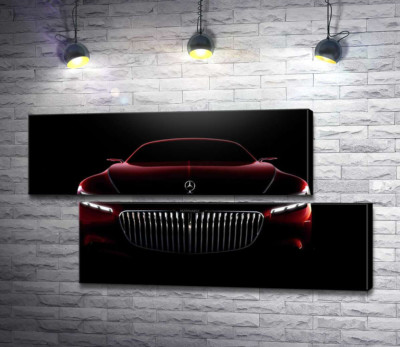 Модульная картина "Красный силуэт автомобиля Mercedes-Maybach S-Class"