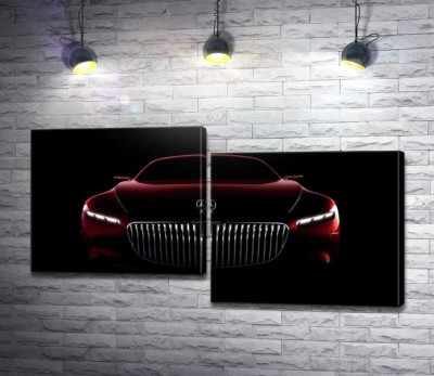 Модульна картина "Червоний силует автомобіля Mercedes-Maybach S-Class"