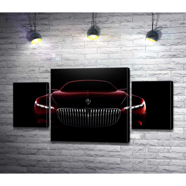 Красный силуэт автомобиля Mercedes-Maybach S-Class