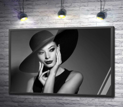 Постер "Вишуканий образ дівчини в капелюсі"