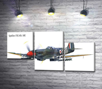 Модульна картина "Британський винищувач Supermarine Spitfire "