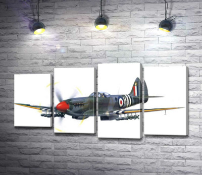 Модульна картина "Британський винищувач Supermarine Spitfire "