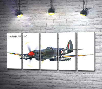 Модульная картина "Британский истребитель Supermarine Spitfire"