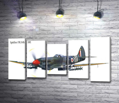 Модульна картина "Британський винищувач Supermarine Spitfire "