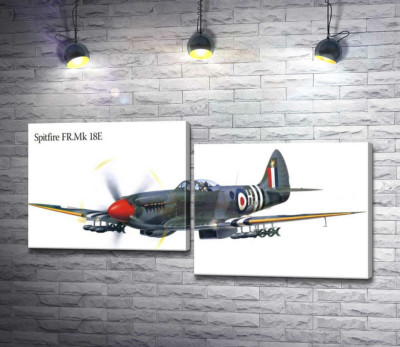 Модульная картина "Британский истребитель Supermarine Spitfire"