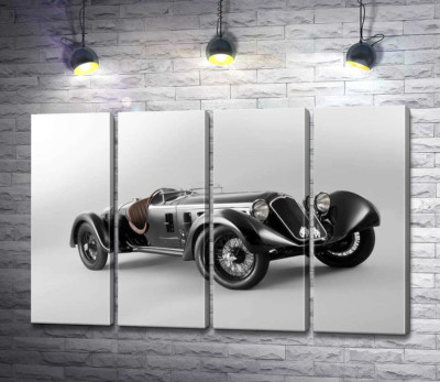 Модульная картина "Ретро-автомобиль Alfa Romeo 6C"