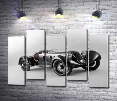 Модульная картина "Ретро-автомобиль Alfa Romeo 6C"