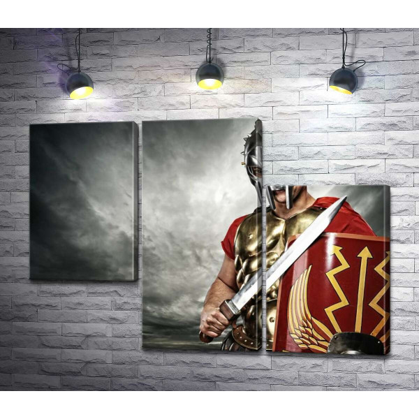 Римский легионер с мечом и щитом
