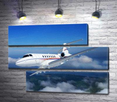 Модульна картина "Американський корпоративний літак Hawker 400 піднявся в небо"