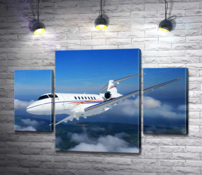 Модульна картина "Американський корпоративний літак Hawker 400 піднявся в небо"