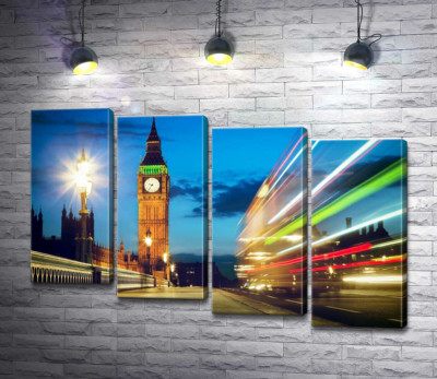 Башня Биг-Бен (Big Ben) величественно наблюдает за оживленным движением города