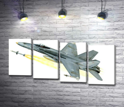 Модульна картина "Канадський багатоцільовий винищувач McDonnell Douglas CF-18 Hornet"