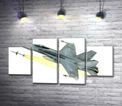 Модульна картина "Канадський багатоцільовий винищувач McDonnell Douglas CF-18 Hornet"