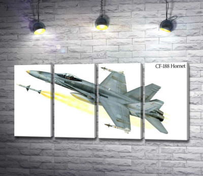 Модульная картина "Канадский многоцелевой истребитель McDonnell Douglas CF-18 Hornet"