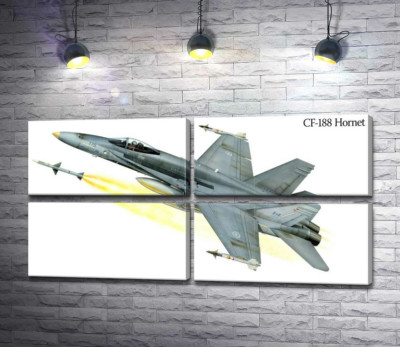 Модульна картина "Канадський багатоцільовий винищувач McDonnell Douglas CF-18 Hornet"